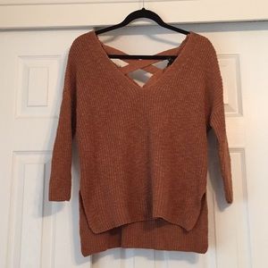 EXPRESS rust sweater criss cross back